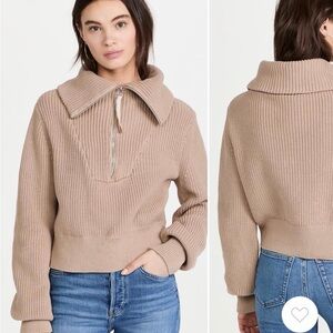 Varley Cowl Neck Sweater in Tan